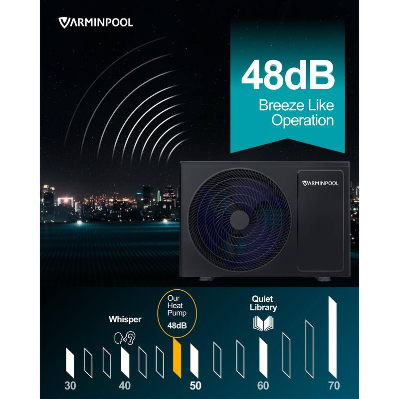 Electric Pool Heat Pump 27000 BTU Pool Heater for 7000 Gallon Pools with WiFi Control