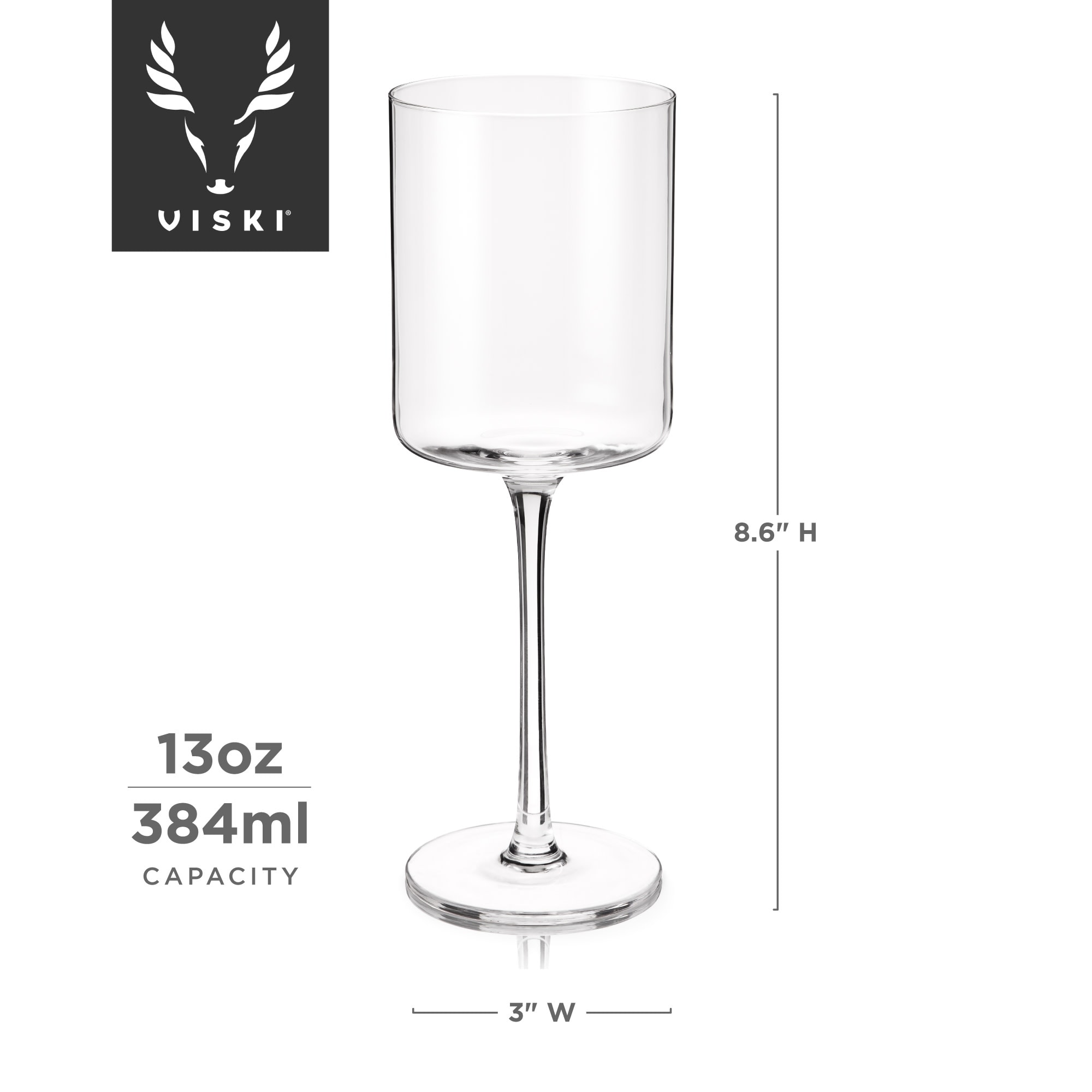 Angled Crystal Chardonnay Wine Glasses by Viski, Set of 2 - Drinkware