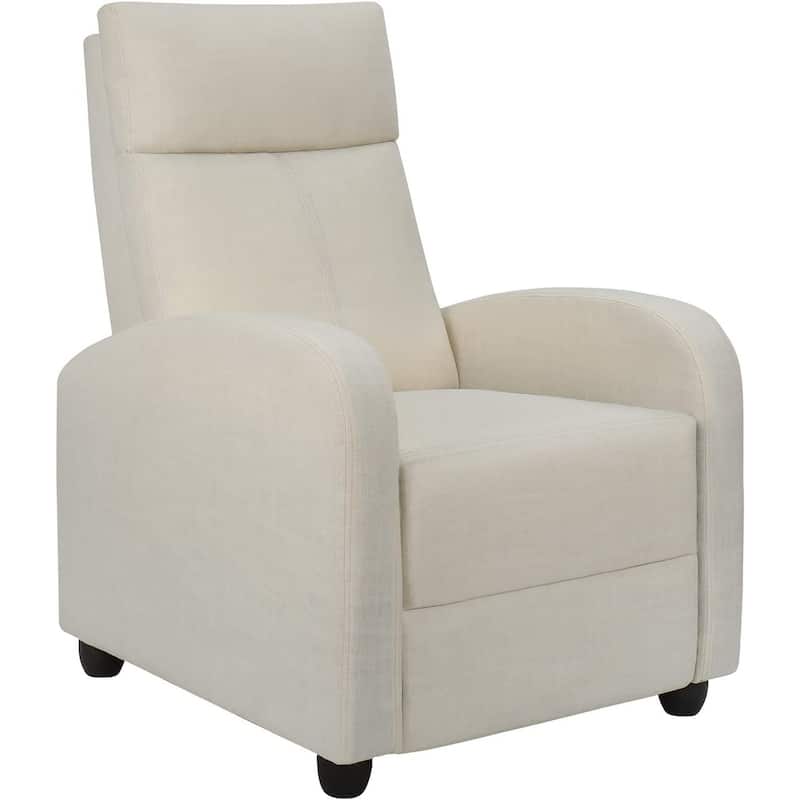 Furniwell Fabric Single Sofa Recliner with Padded Seat - Beige
