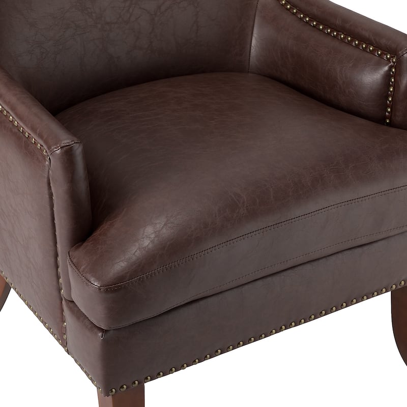 Konrad Comfy Living Room Vegan Leather Armchair by HULALA HOME