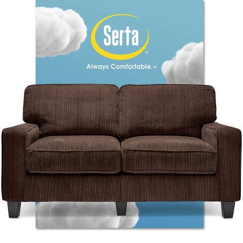 Serta Palisades Upholstered 61" Sofas for Living Room Modern Design Couch, Straight Arms, Soft Fabric Upholstery
