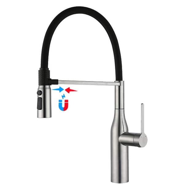 slide 2 of 10, Single Handle Pull Down Sprayer Kitchen Faucet in Brushed Nickle Brushed Nickle