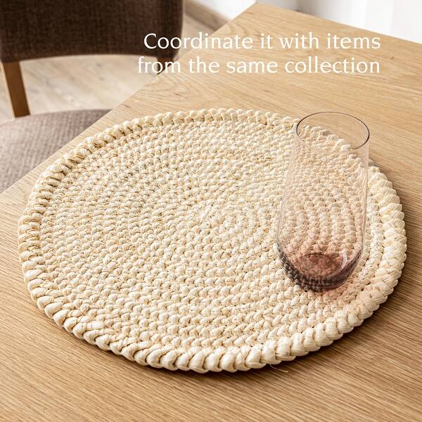 Over&back Natural Round Woven Placemats - Set of 4