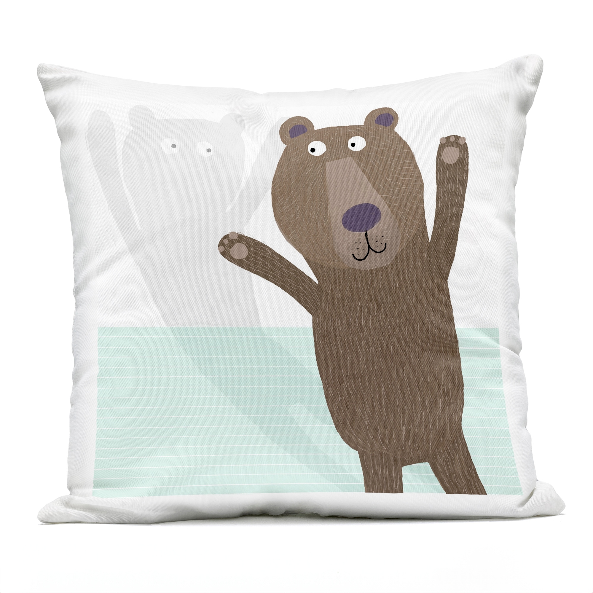 Stupell Whimsical Bear Shadow Printed Outdoor Throw Pillow Design by Carla Daly