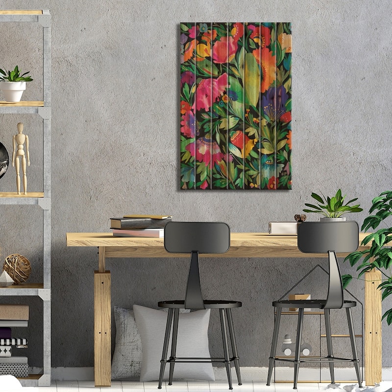 Kim Parker Floral 3439 Print On Wood by Kim Parker - Multi-Color