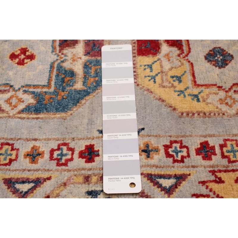 ECARPETGALLERY Hand-knotted Uzbek Ghazni Grey Wool Rug - 3'11 x 6'0