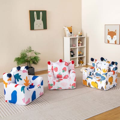 Kids Sofa Chair Foam Filled Armchair Dinosaur Toddler Couch w/ Pillow