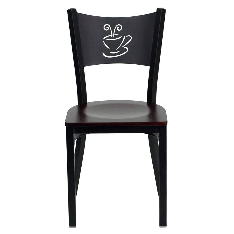 2 Pack Coffee Back Metal Restaurant Chair - 17.25"W x 20"D x 33.25"H