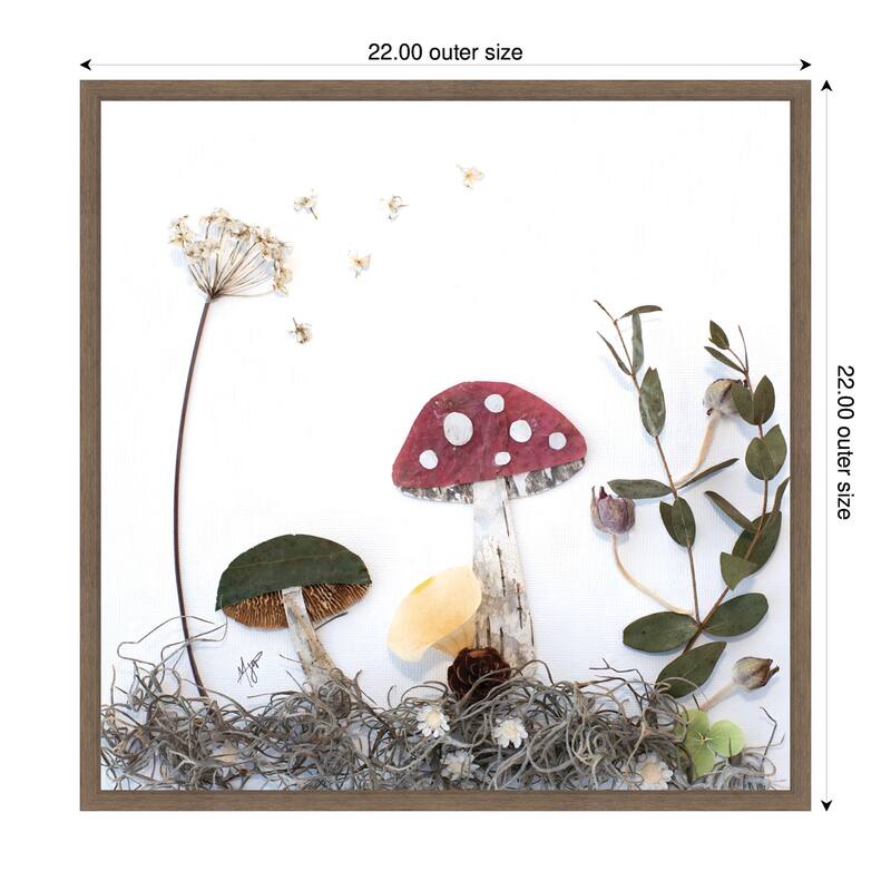 Kate and Laurel Mushroom No. 2 by Madeline Jeppesen Framed Canvas Wall Art Print