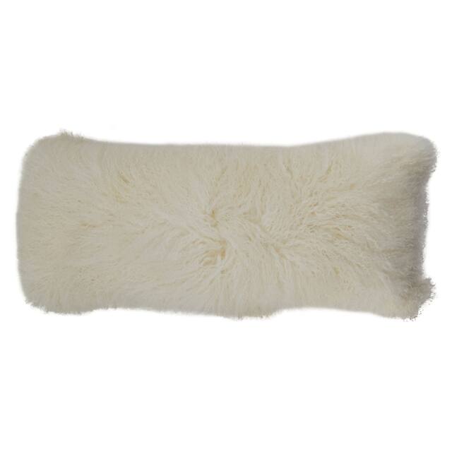 Poly-filled Mongolian Lamb Throw Pillow