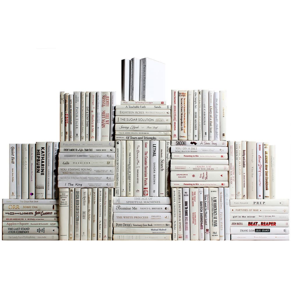 Books White Decorative Accessories: Snowfall Book Wall, S/100