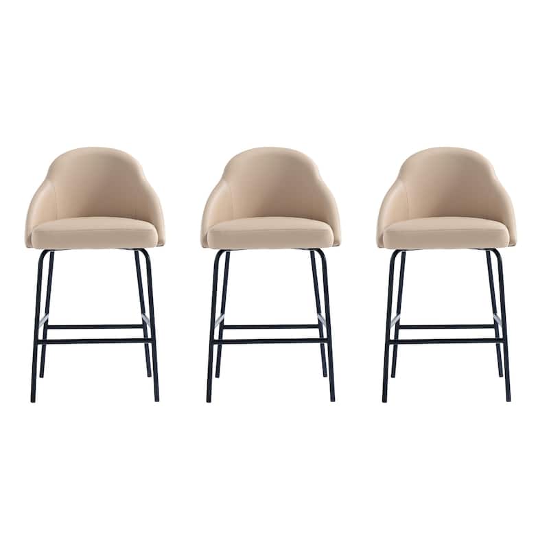 Manhattan Comfort Gracie Leatherette Counter Bar Stoool with Steel Legs