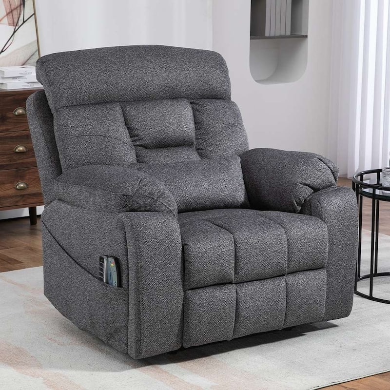 Upgraded Flagship 4-Motor Independent Control Oversized 180° Lay Flat Chenille Power Lift Recliner Chair