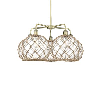 Innovations Lighting 516-5CR-18-29 Farmhouse Rope Chandelier Farmhouse