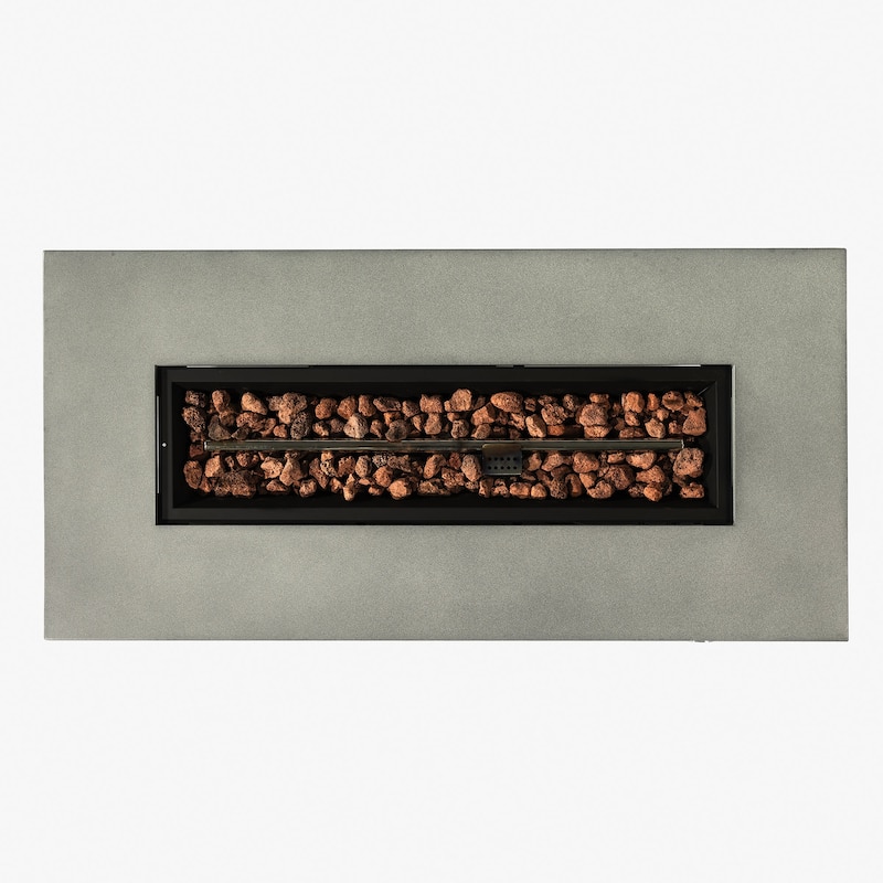 42" Rectangular Steel Propane Gas Fire Pit with 50000 BTU