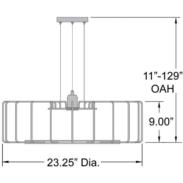 Access Lighting Wired - Horizontal Cage Pendant - Black Finish
