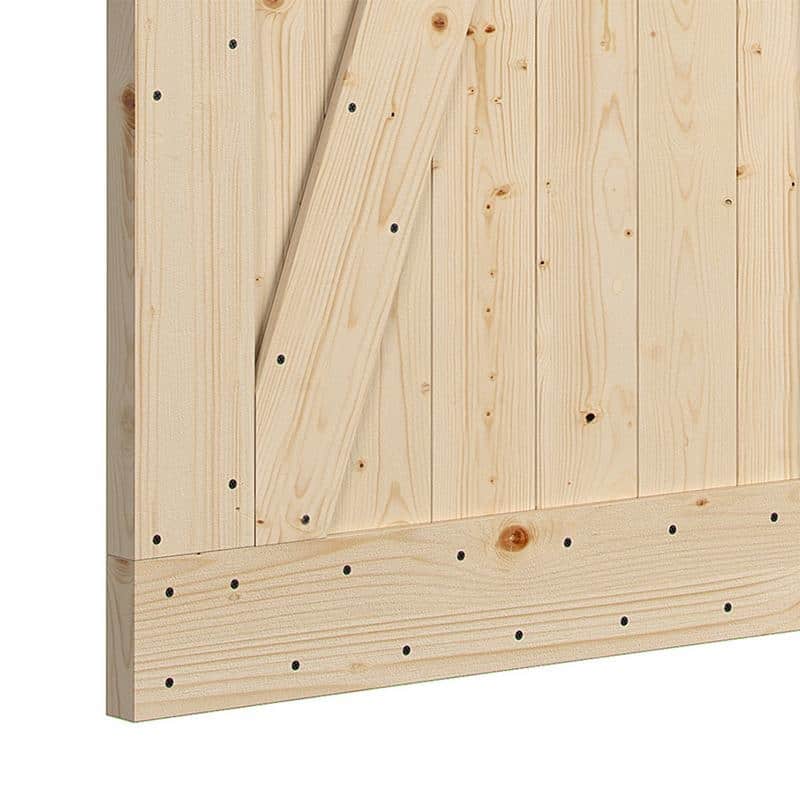 Farm Style Sliding Door, Unfinished with Sliding Door Hardware Kit
