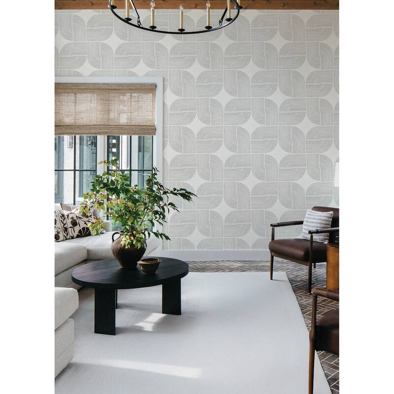 A-Street Prints Savoye Black Spiral Arches Wallpaper