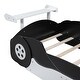 preview thumbnail 7 of 12, Twin Size Race Car-Themed Platform Bed with Wheels , Sturdy Construction and Safety Rails for Exciting Bedrooms