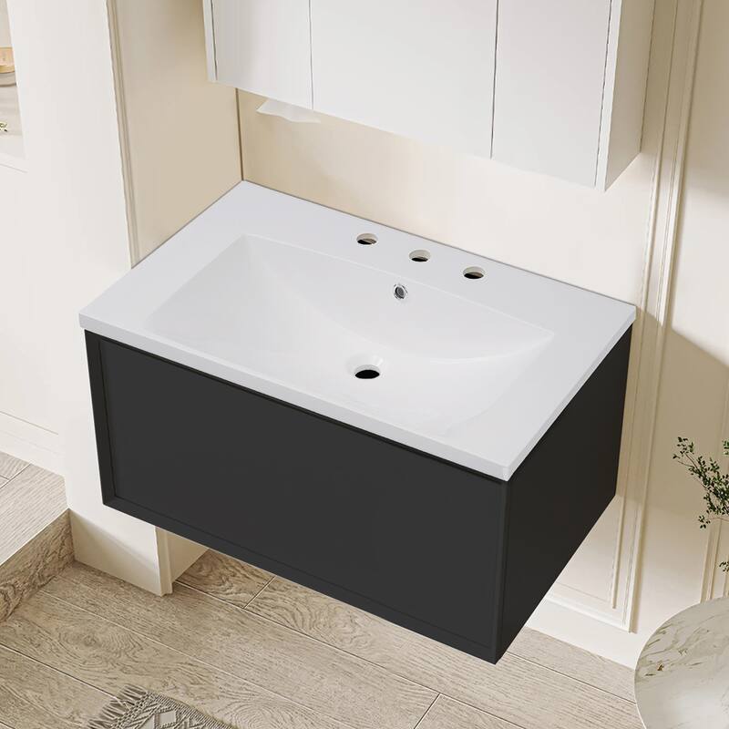 Topcraft Resin Bathroom Vanity Sink Top with Overflow - 30"