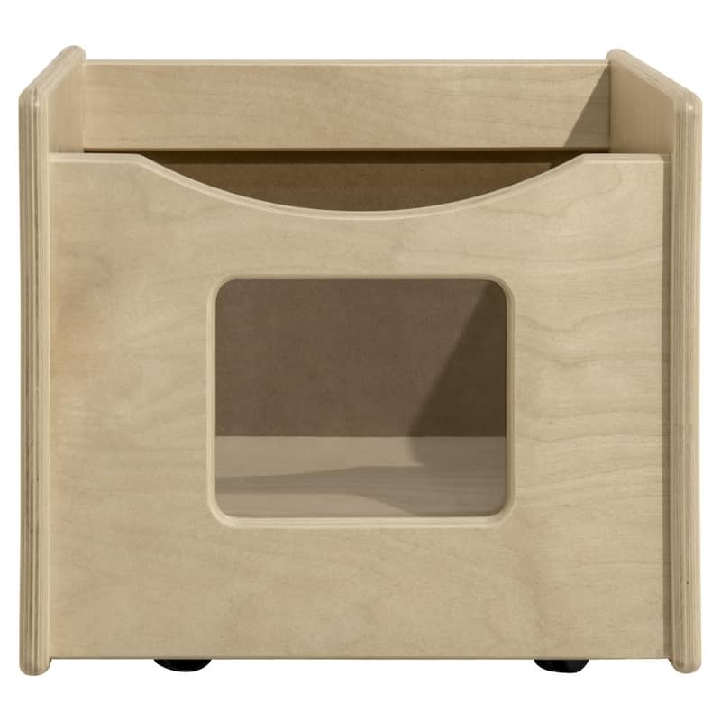 Wood Designs Storage Cubby Drawer with Rolling Catser with Acrylic and Marker Board for Kids Playroom - 13.75"