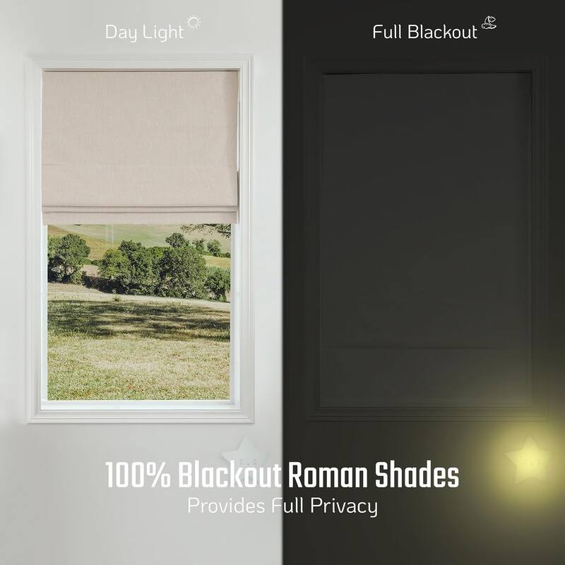 Day & Night Cordless Roman Blind with Blackout & Sheer-Dual Layer Window Shade