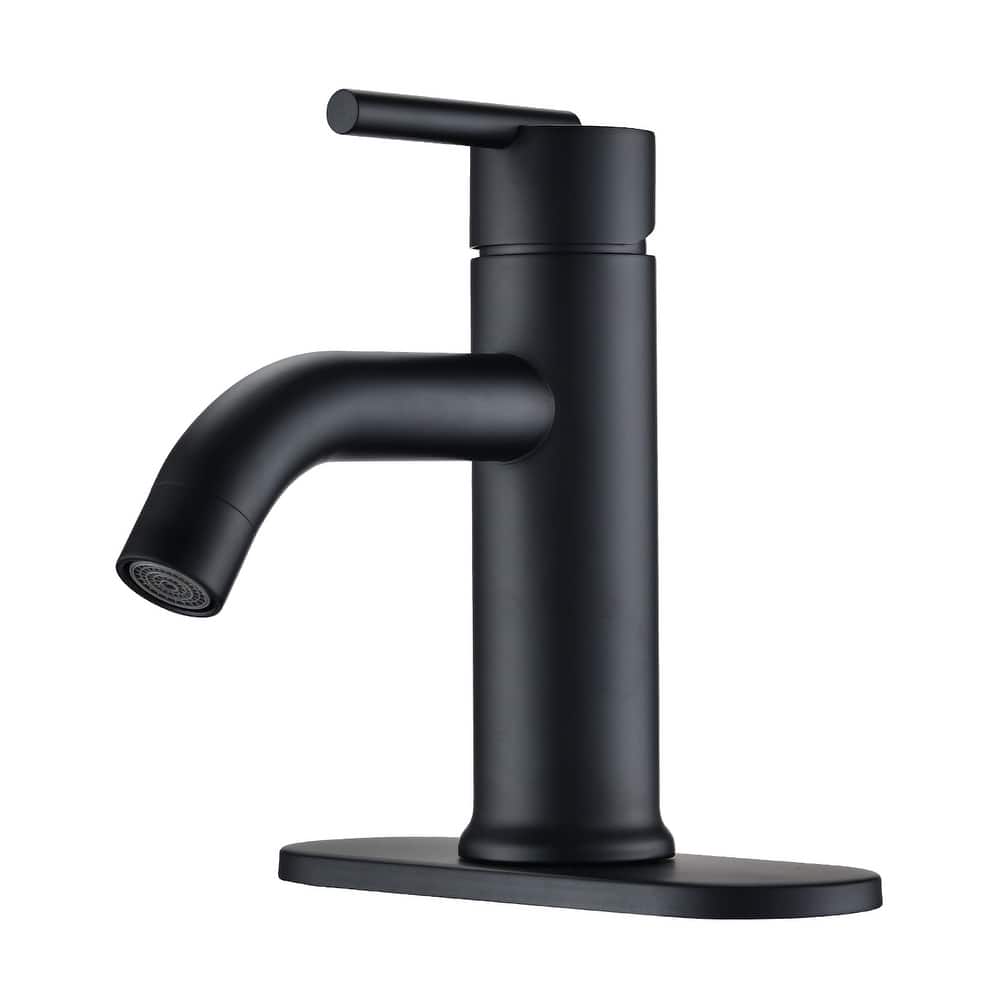 BATHLET Modern Single Handle Bathroom Faucet with Deck Plate