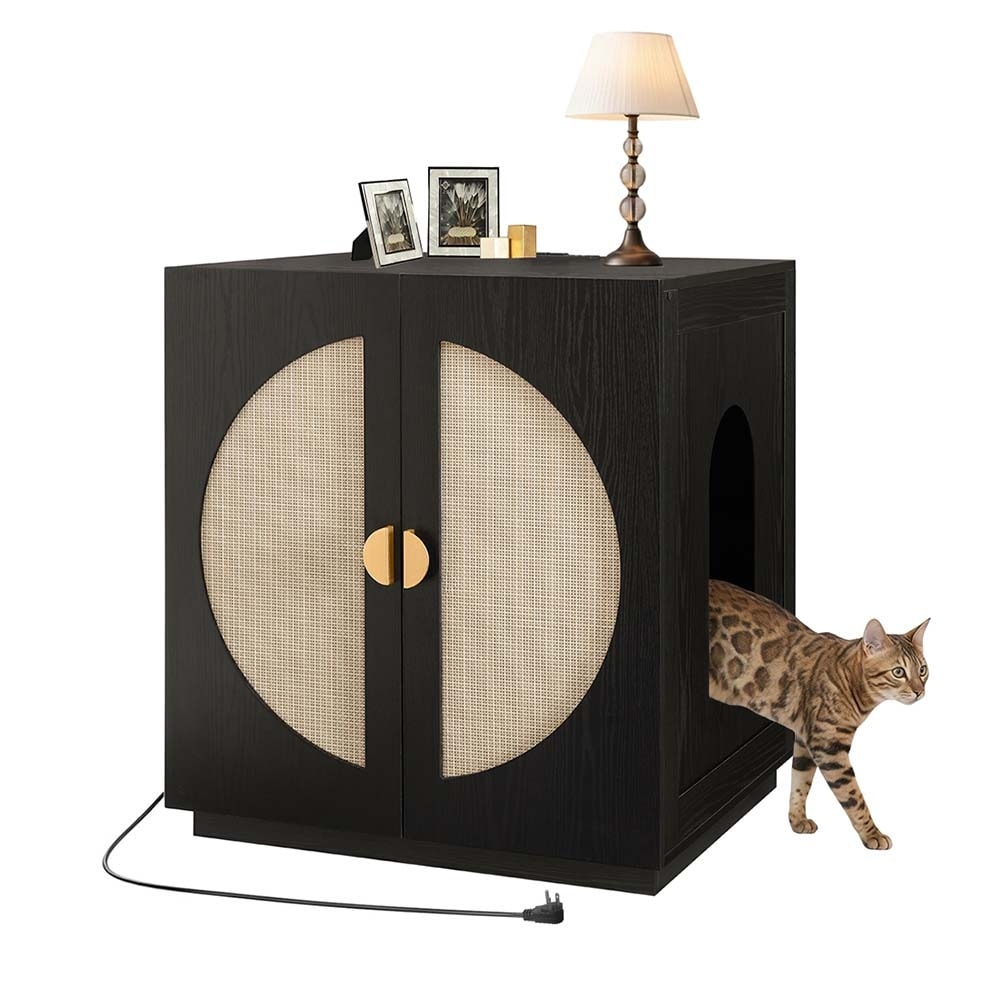 Extra Large Cat Litter Box Enclosure with Charging Station for Automatic Litter Boxes