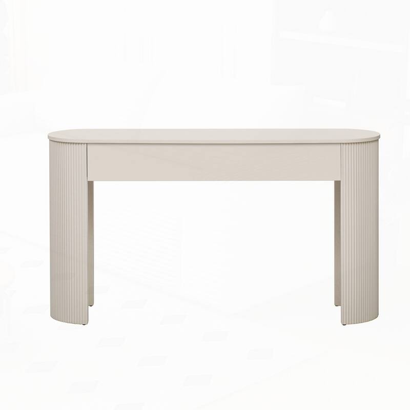 Oval Top Console Table with Storage