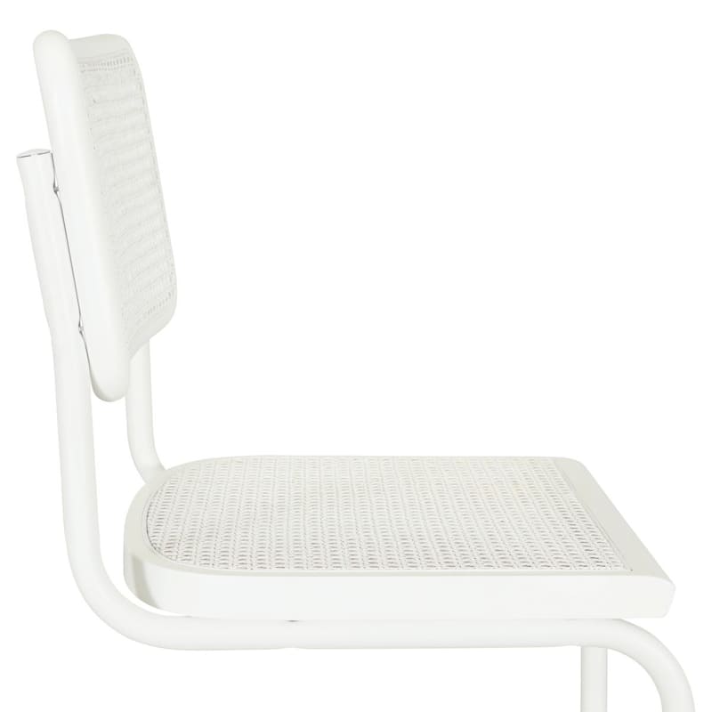 Breuer Chair Company Marcel Breuer Cesca Cane Cantilever Side Chair w/ White Steel Frame (Various Wood & Cane Colors)