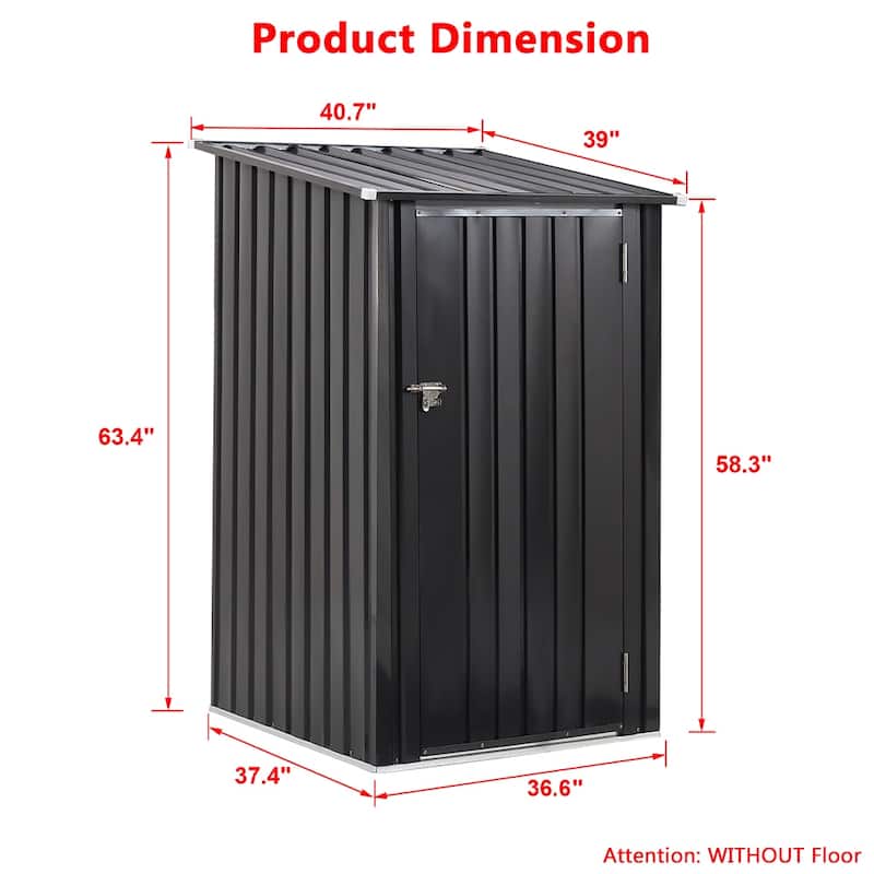 3 ft. x 3 ft. Outdoor Utility Tool Metal Storage Shed w/Lockable Door