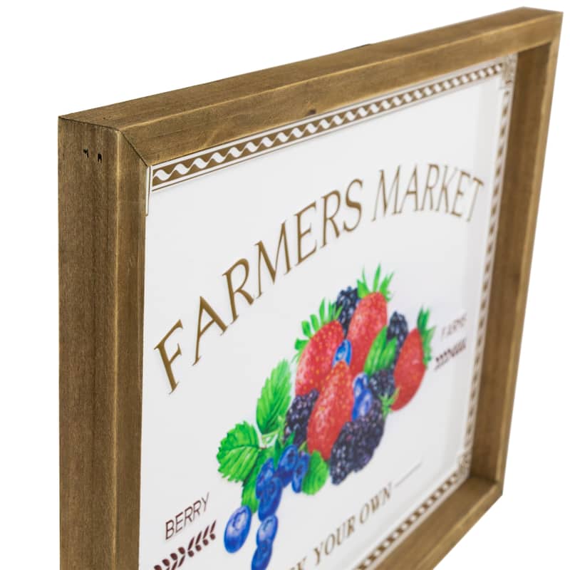 Farmers Market Framed Metal Wall Sign - 15.75"