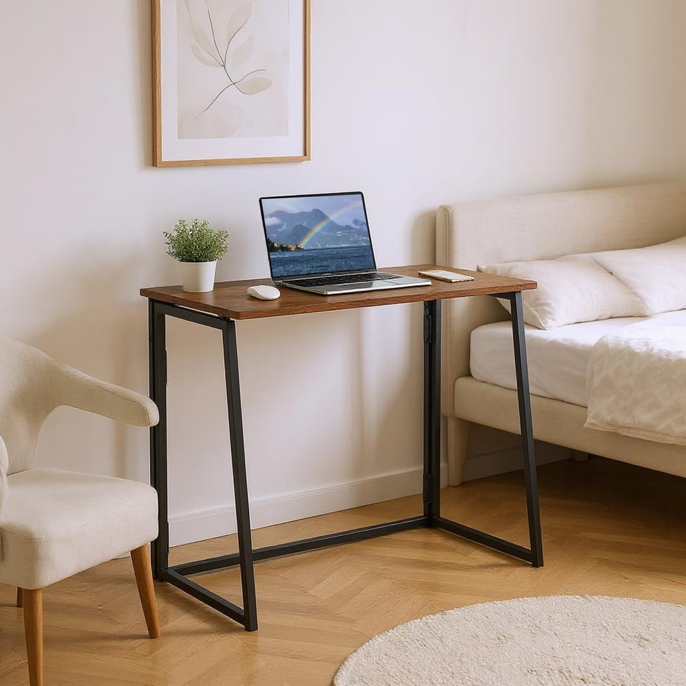HomyLin Folding Desk Study Corner Writing PC Office Sofa Table