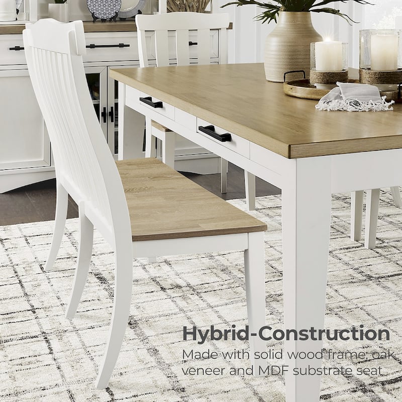 Signature Design by Ashley Ashbryn White/Natural Dining Double Chair - 52.88" W x 20.38" D x 40.5" H