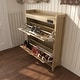 preview thumbnail 2 of 10, Acroma Shoe Storage Cabinet with 2 Flip Drawers Wood - 2-Tier