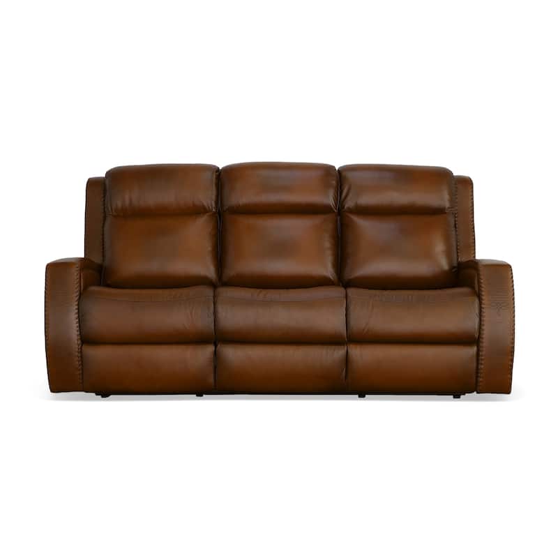 Mustang Rust Power Reclining Sofa with Power Headrests by Flexsteel - 84" x 42" x 40"