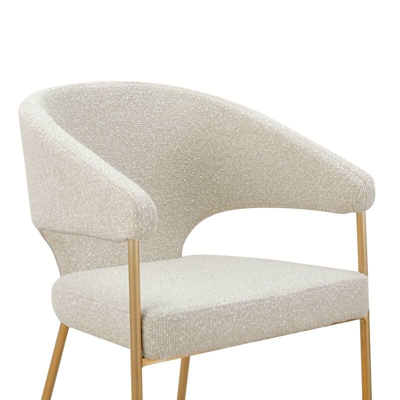 Modrest Claudine Modern Light Grey Fabric & Antique Brass Dining Chair