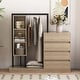 preview thumbnail 26 of 33, Modern Wardrobe Closet with Drawers Shelves and Cabinets Storage Organizer - 55.30"L Natural