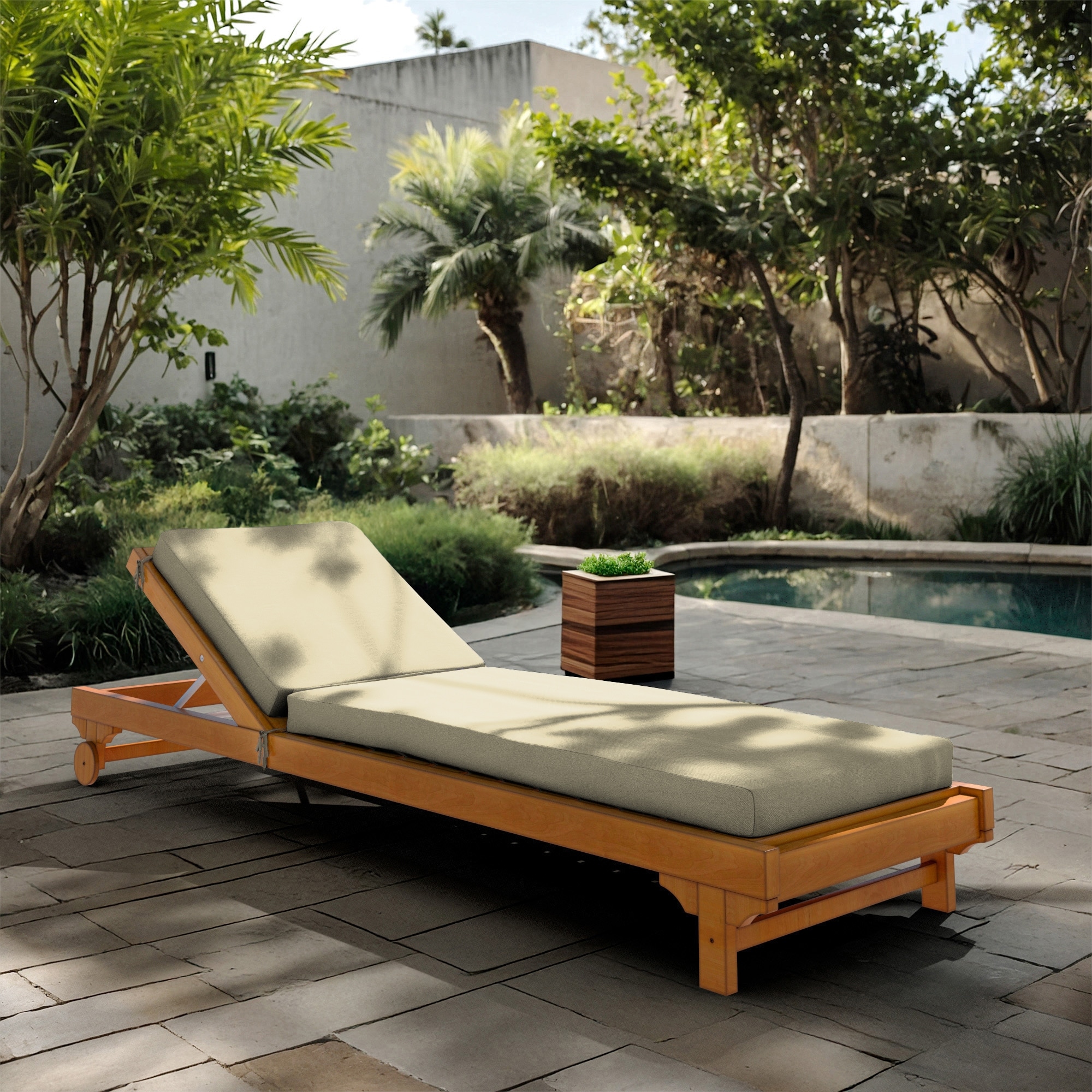 California Umbrella Outdoor Chaise Lounge Cushion, 24" x 78", Memory Foam, Sunbrella Fabric