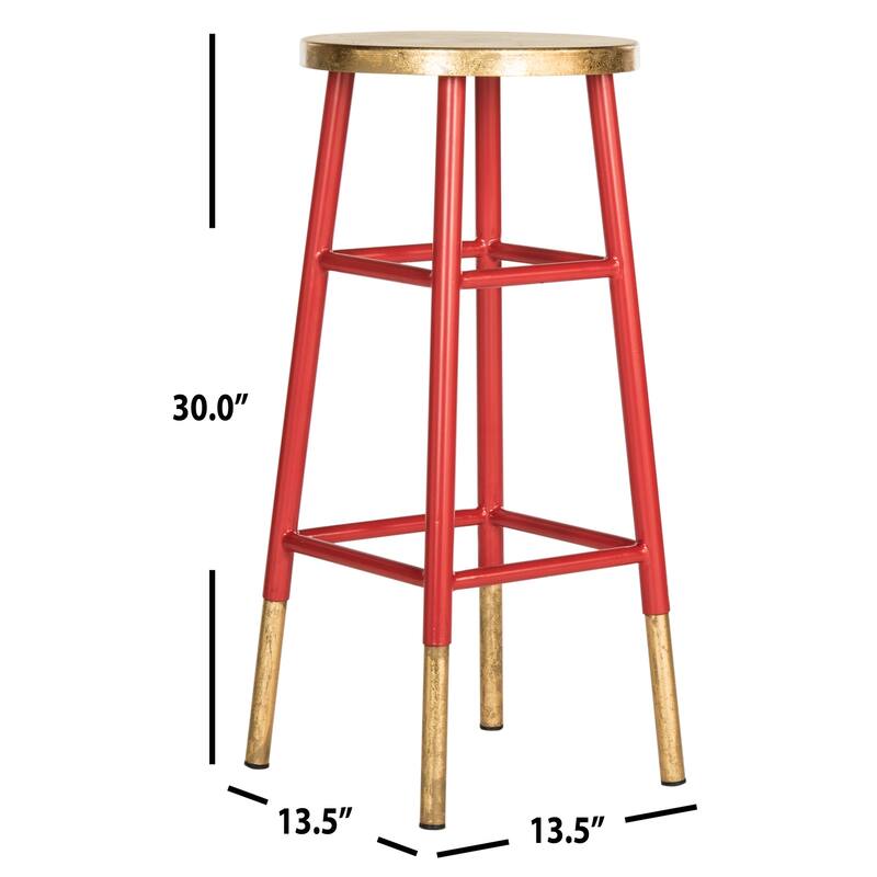 SAFAVIEH Rosita 30-inch Navy/ Gold Bar Stool - 13.5" x 13.5" x 30" - 14Wx14Dx30H