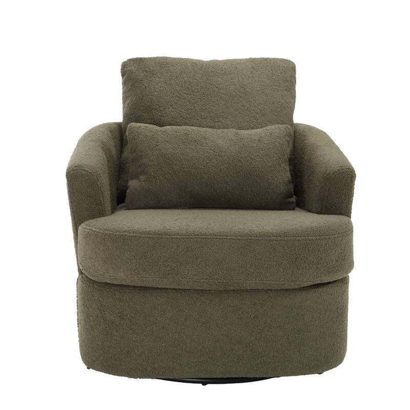 Swivel Barrel Chair, Comfy Round Accent Sofa Chair for Living Room, 360 Degree Swivel Barrel Club Chair, Leisure Arm Chair
