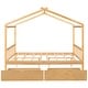 preview thumbnail 18 of 36, House-shape Bed for Boys Girls Low Toddler Floor Bed with Roof Design