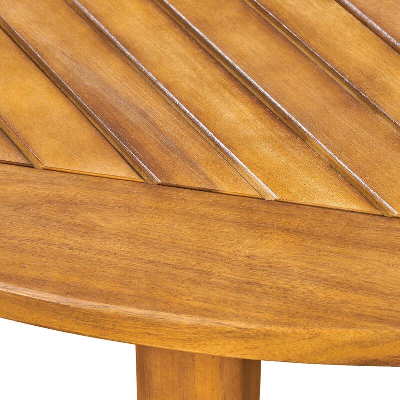 simple and sleek acacia wood dining table