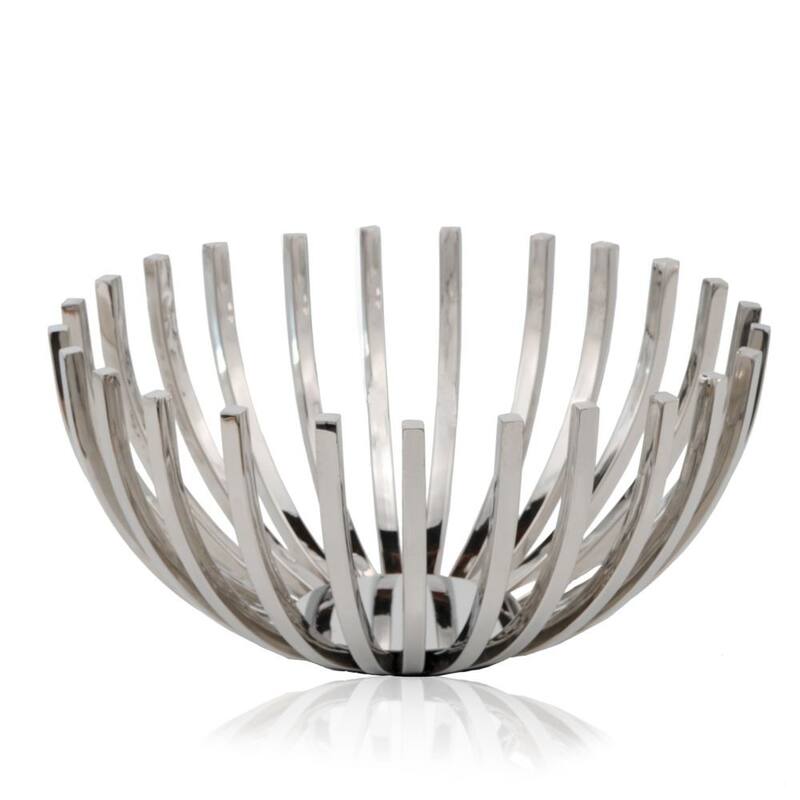 HomeRoots 6" Silver Stainless Steel Decorative Bowl - 14' X '6' X '14