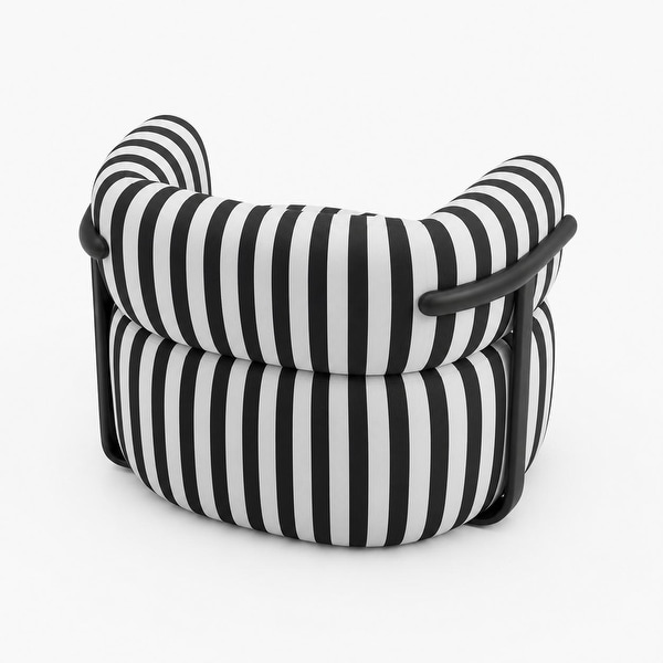 Zebra Striped Accent Chair with Fixed Back - On Sale - Bed Bath