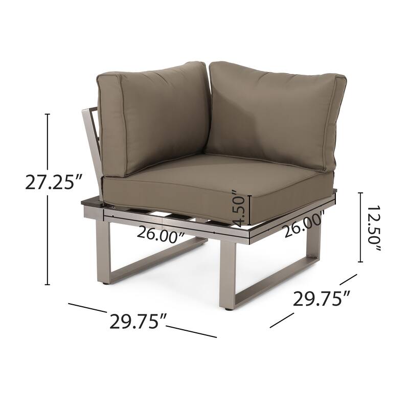 Roomfitters 5-Seater Outdoor Sofa Set, Weather-Resistant Cushioned Patio Seating, Modern Metal Frame