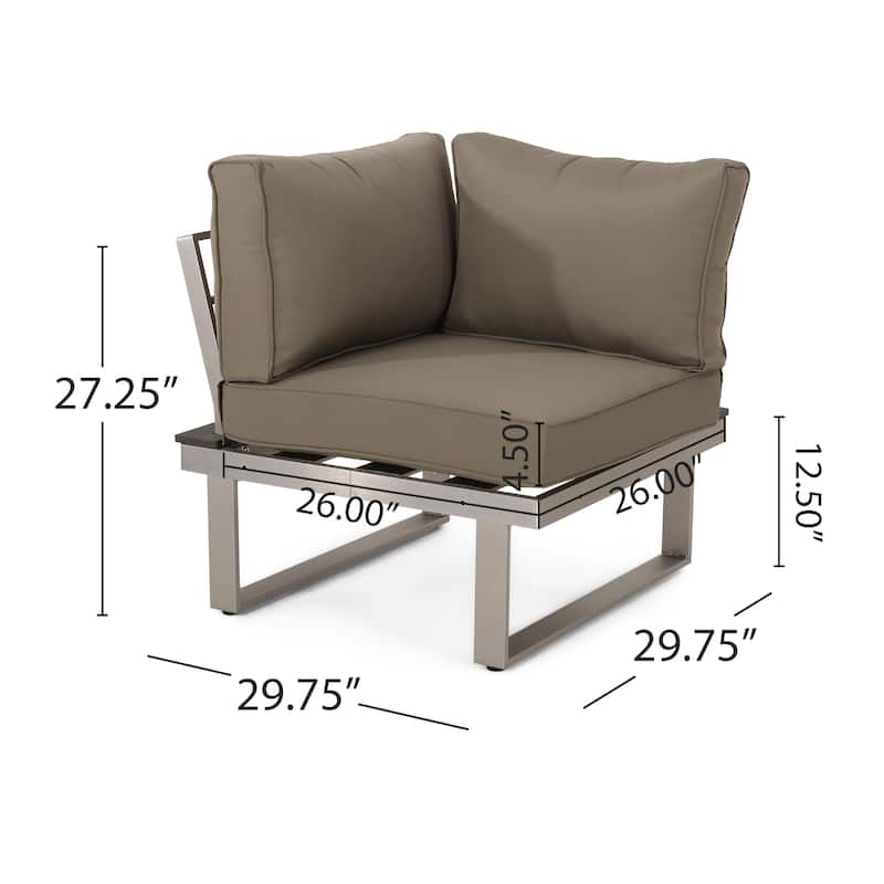 Sterling Aluminum 4-piece Sofa Set with Cushions by Christopher Knight Home