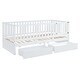 preview thumbnail 26 of 118, Roomfitters Twin Size Wood Daybed with Fence Guardrails, 2 Storage Drawers, Convertible Floor Bed, and Built-In Shelving