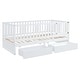 preview thumbnail 6 of 118, Wood Cribs Convertible Toddler Bed with Fence Guardrails and 2 Drawers Split into Independent Floor Bed and Daybed Slat Support