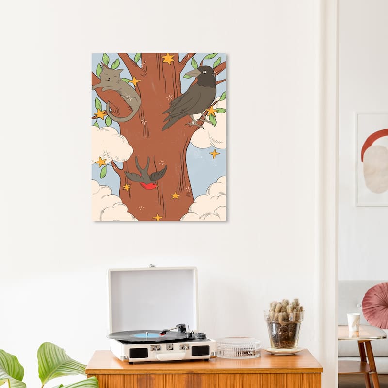 Wynwood Studio Canvas Animals Night Companion at Daylight Brown Modern & Contemporary Wall Art Canvas Print - 20 x 24